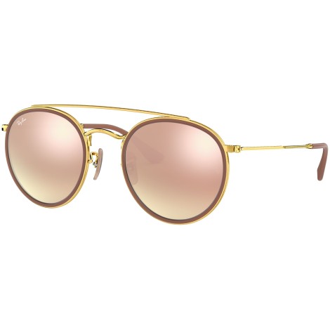 Round Double Bridge RB3647N gradient brown mirror pink