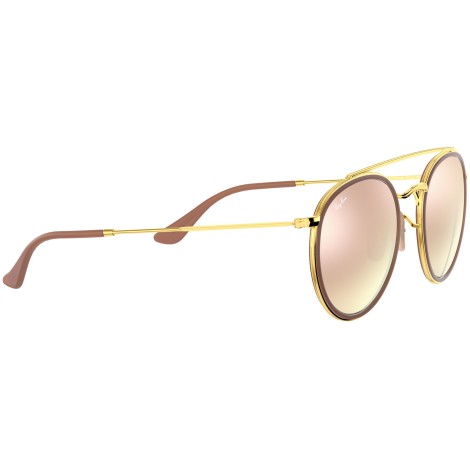 Round Double Bridge RB3647N gradient brown mirror pink