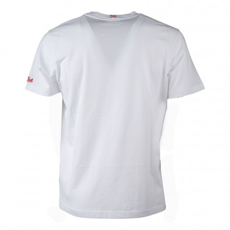 T-shirt in cotone bianca con ricamo Snoopy