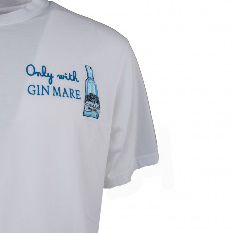T-shirt in cotone bianca con ricamo Gin Mare