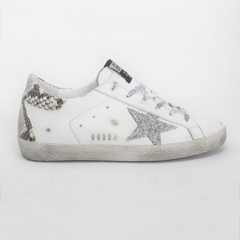 superstar white silver glitter