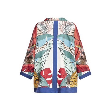 Camicia Kimono in seta stampa  multicolor 