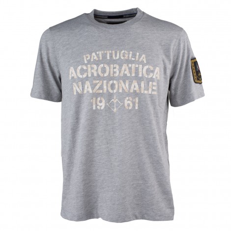 T-shirt grigia con logo in rilievo