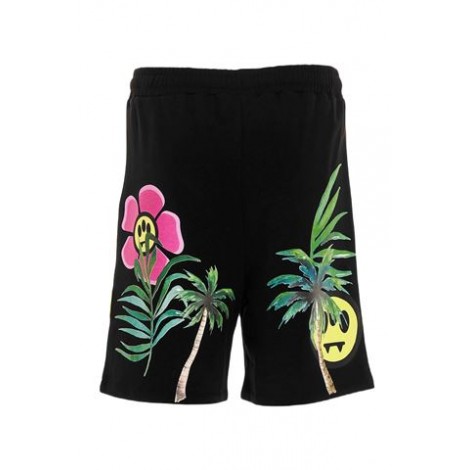 Bermuda di BARROW, da uomo, colore nero. Modello realizzato in cotone, caratterizzato da stampa palme a contrasto. Vita elasticizzata. Vestibilità regolare. 