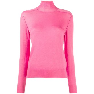 BOTTEGA VENETA pull-over a collo alto in 100% cashmere rosa