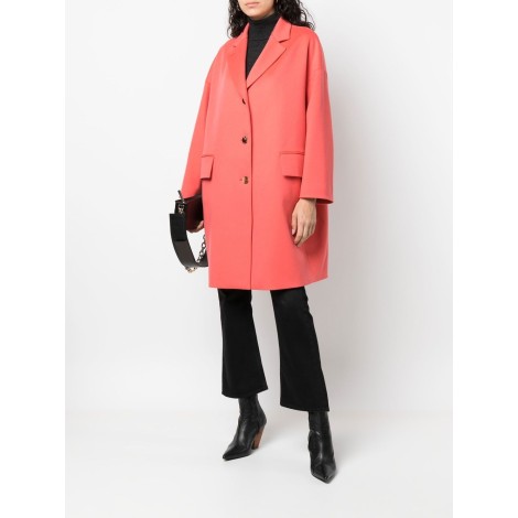 ALBERTO BIANI cappotto monopetto in lana vergine rosso corallo