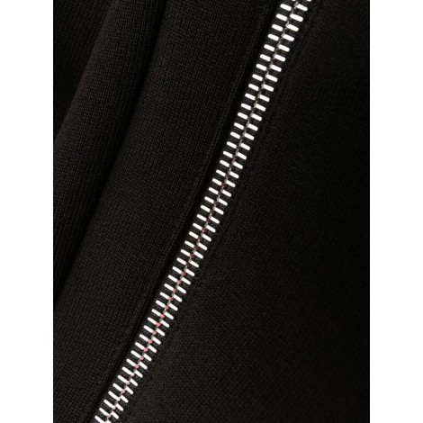 MONCLER pantaloni sportivi affusolati neri in cotone con patch logo Moncler