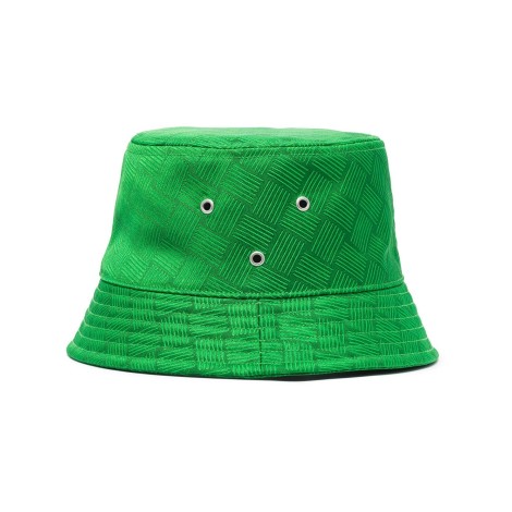 BOTTEGA VENETA Cappello da pescatore Parakeet Green in  motivo Intrecciato