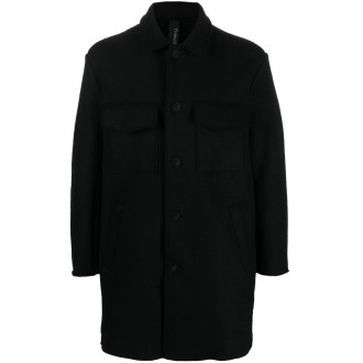 TRANSIT cappotto monopetto nero in lana vergine