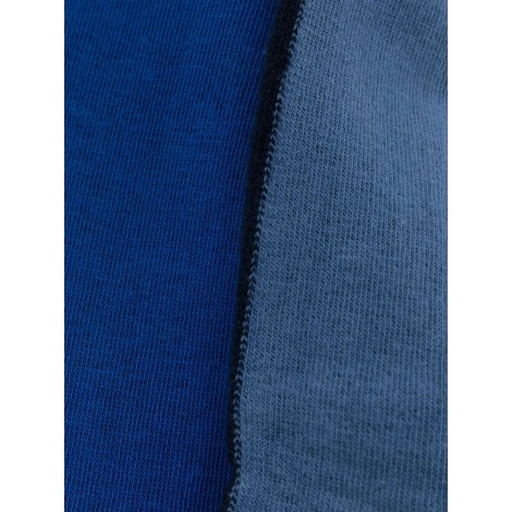 ALTEA calzini neri alla caviglia in cotone con design color block blu