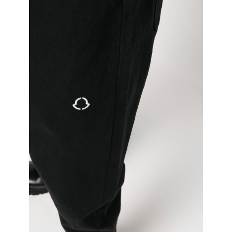 MONCLER FRAGMENT jeans in cotone e denim nero con logo Moncler x Fragment Design