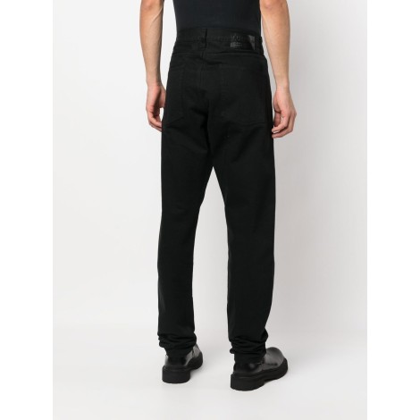 MONCLER FRAGMENT jeans in cotone e denim nero con logo Moncler x Fragment Design