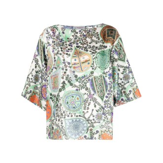 ALBERTO BIANI blusa in seta multicolor con stampa floreale