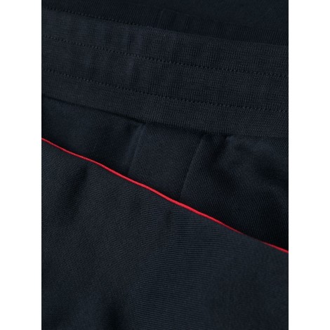 MONCLER Pantaloni sportivi con patch logo Moncler in cotone blu notte