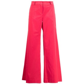 ALBERTO BIANI pantaloni a palazzo due tasche rosa fucsia in cotone