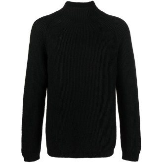 TRANSIT maglia a maniche lunghe con collo a lupetto in lana vergine nera