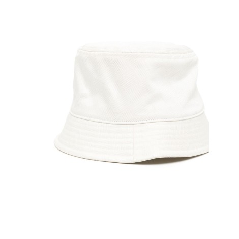 BOTTEGA VENETA cappello a secchiello in jacquard intrecciato bianco