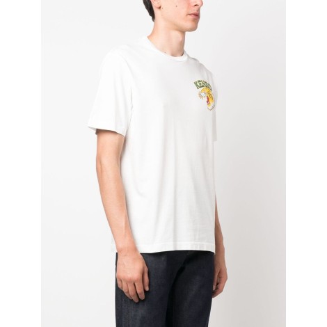 KENZO T-shirt bianca in cotone con logo Tiger Head