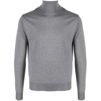 ALTEA maglione grigio a collo alto in lana vergine