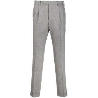 PT TORINO pantaloni grigi in lana stretch con passanti