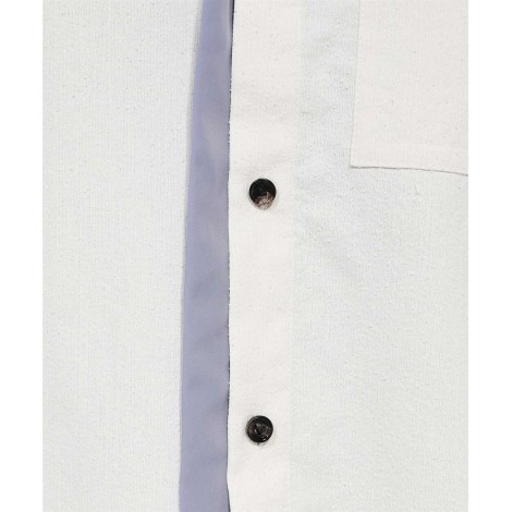 BOTTEGA VENETA camicia in cotone a doppio strato bianco e azzurro a maniche lunghe