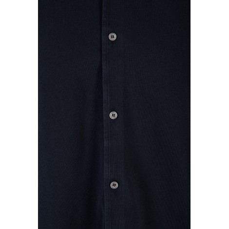 FEDELI Polo Camicia In Piquet Blu Navy