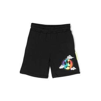 BARROW KIDS Shorts Neri Con Logo Multicolore Sul Davanti