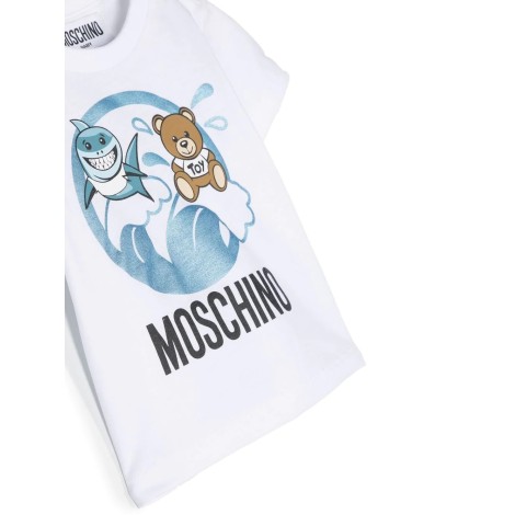MOSCHINO KIDS T-Shirt Ocean Teddy Bear Bianca