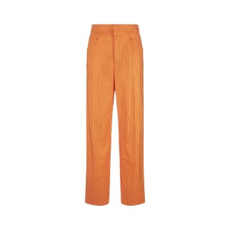 GIUSEPPE DI MORABITO Pantalone Dritto Arancione Con Cristalli