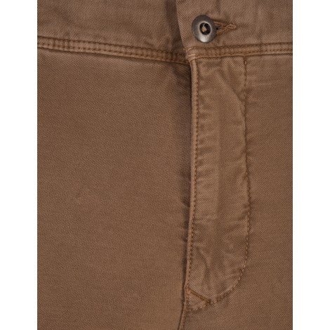 INCOTEX SLACKS Pantalone Slim Fit In Canvas Di Cotone Marrone