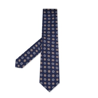 KITON Cravatta Blu Con Pattern Floreale