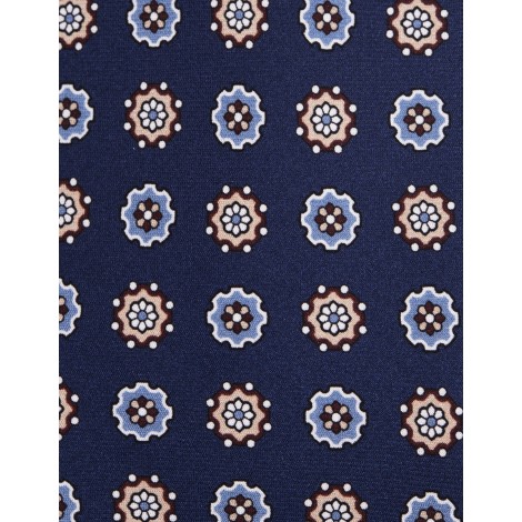 KITON Cravatta Blu Con Pattern Floreale