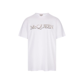 ALEXANDER MCQUEEN T-Shirt Bianca Con Ricamo McQueen