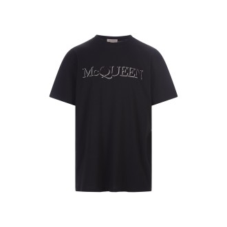 ALEXANDER MCQUEEN T-Shirt Nera Con Ricamo McQueen