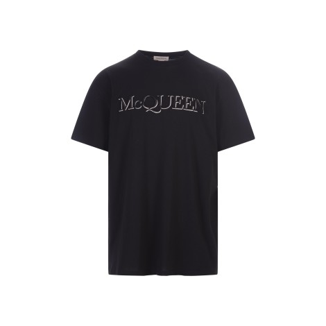 ALEXANDER MCQUEEN T-Shirt Nera Con Ricamo McQueen