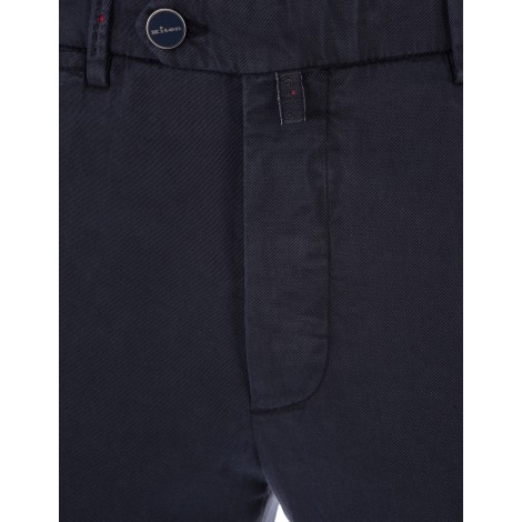 KITON Pantalone Slim Fit In Cotone Blu Navy