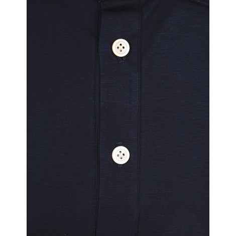KITON Polo Camicia In Cotone Blu Notte