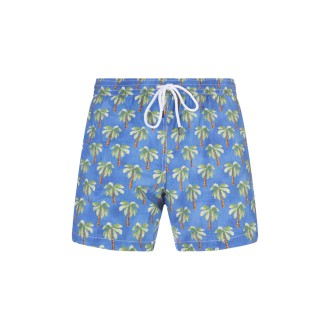 BARBA Swim Shorts Blu Con Pattern Palme