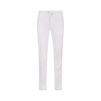 KITON Pantalone Slim Fit In Cotone Bianco
