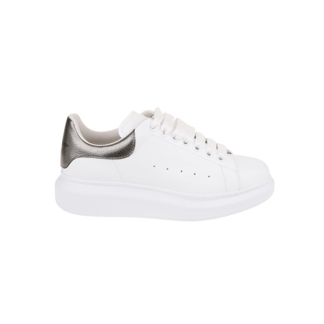 ALEXANDER MCQUEEN Sneakers Oversize Bianche Con Spoiler Grigio Scuro Metallizzato