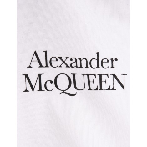 ALEXANDER MCQUEEN T-Shirt Con Logo Oversize Bianca