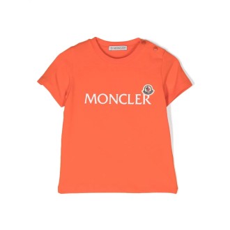 MONCLER ENFANT T-Shirt Arancione Con Logo