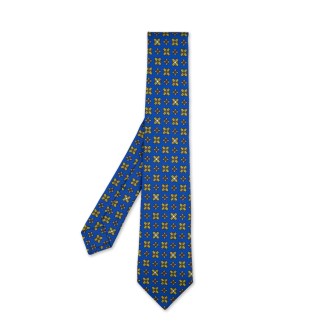 KITON Cravatta Blu Royal Con Pattern Geometrico