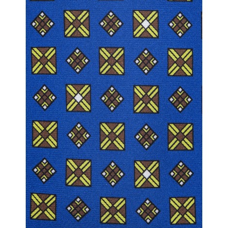 KITON Cravatta Blu Royal Con Pattern Geometrico