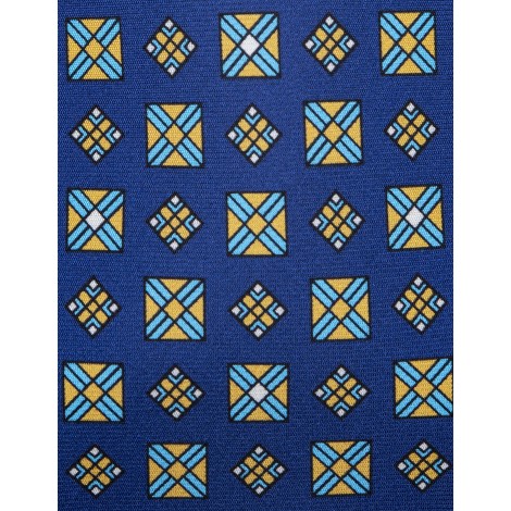 KITON Cravatta Blu Navy Con Pattern Geometrico