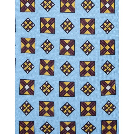 KITON Cravatta Celeste Con Pattern Geometrico