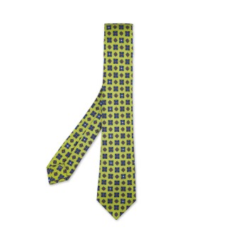 KITON Cravatta Verde Con Pattern Geometrico