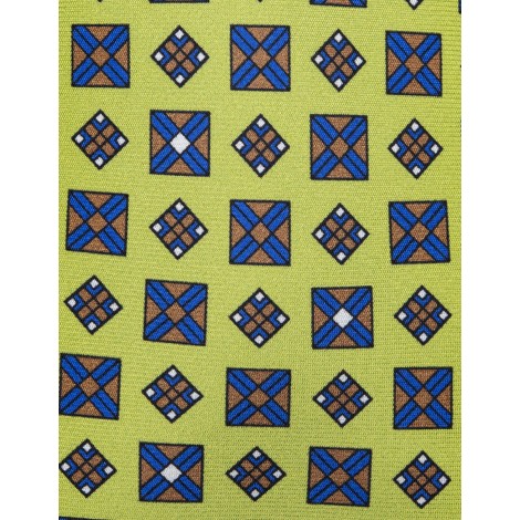 KITON Cravatta Verde Con Pattern Geometrico