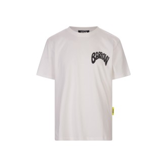 BARROW T-Shirt Bianca Con Stampa Logo Su Fronte e Retro