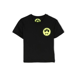BARROW KIDS T-Shirt Nera Con Logo e Lettering Fronte e Retro